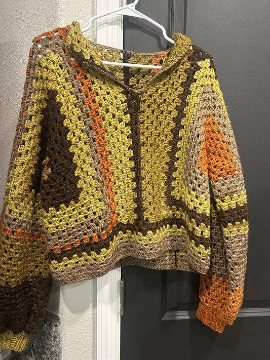Hexagon granny square sweater